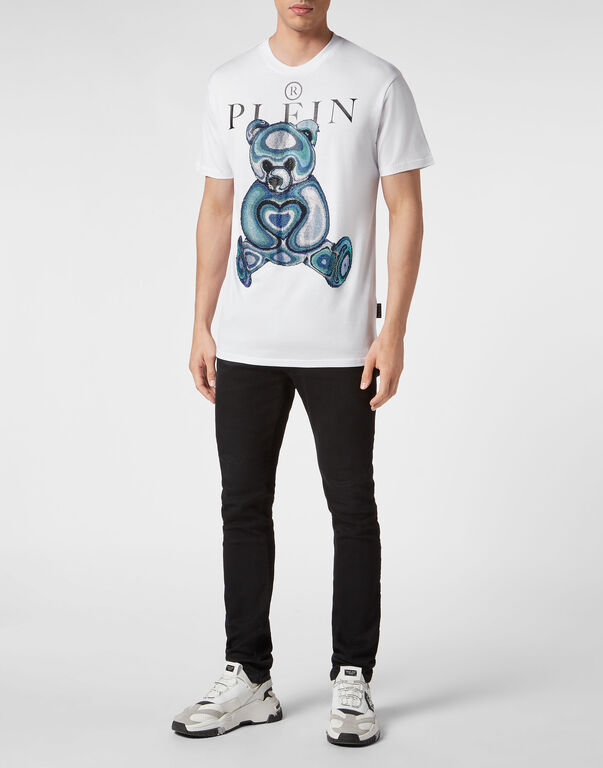 T-shirt Round Neck SS with Crystals Teddy Bear | Philipp Plein
