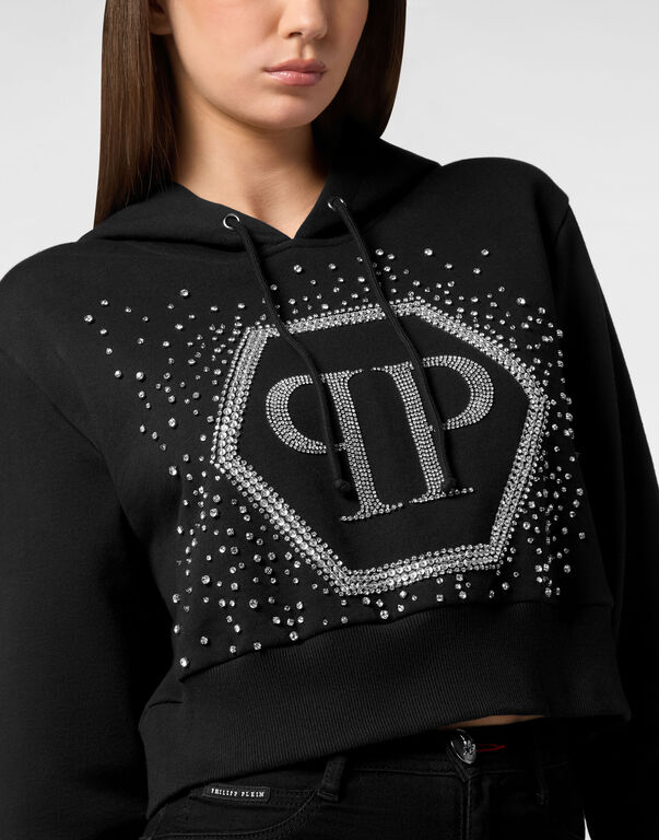 Hoodie sweatshirt Crop Strass Venice Beach
