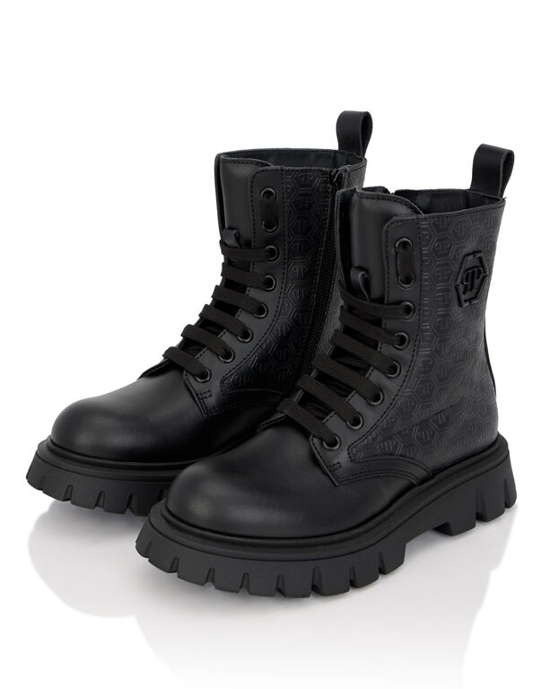 Leather Combat Boots PP Hexagon