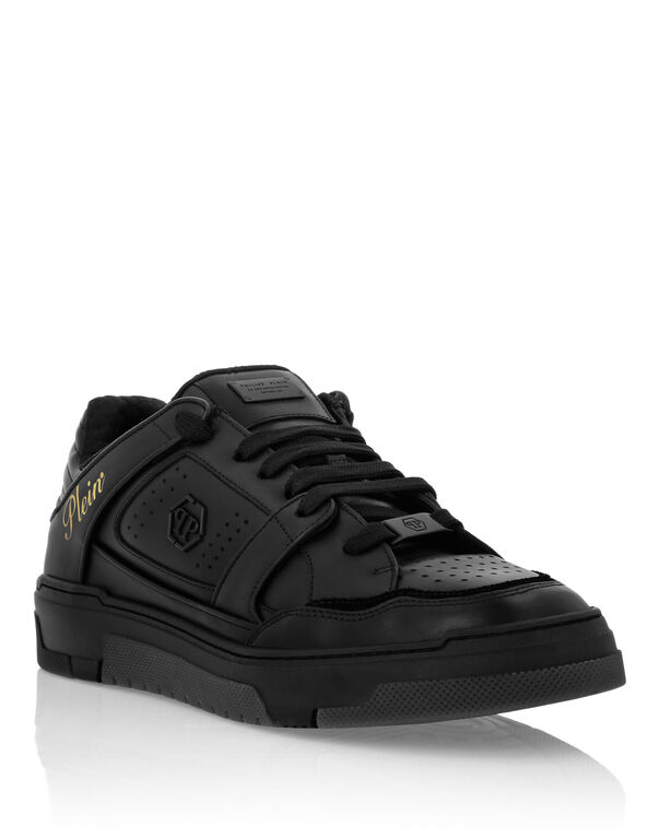 Mix Leather Lo-Top Sneakers Hexagon