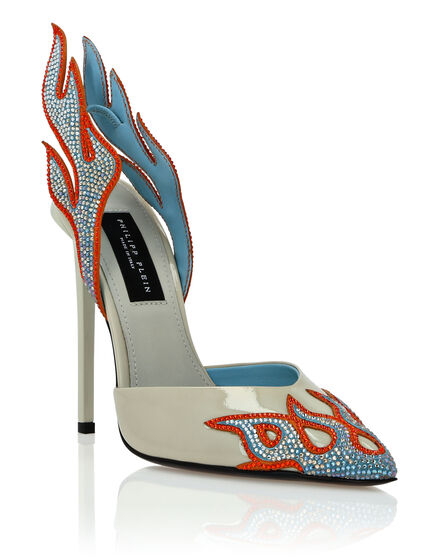 Leather Slingback High Heels 12 Flame