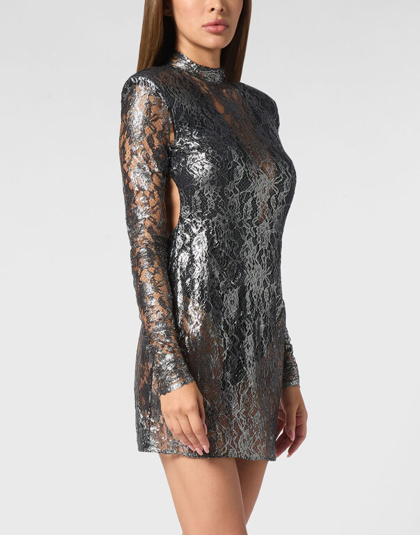 Crystal Lace Mini Dress Lace