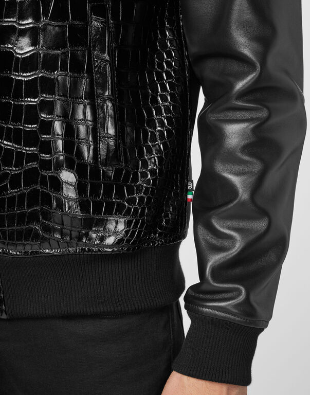 Crocodile Leather Bomber Luxury