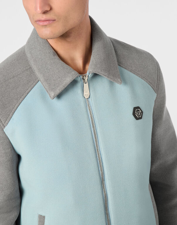 Satin Coster Bomber Jacket Contrast