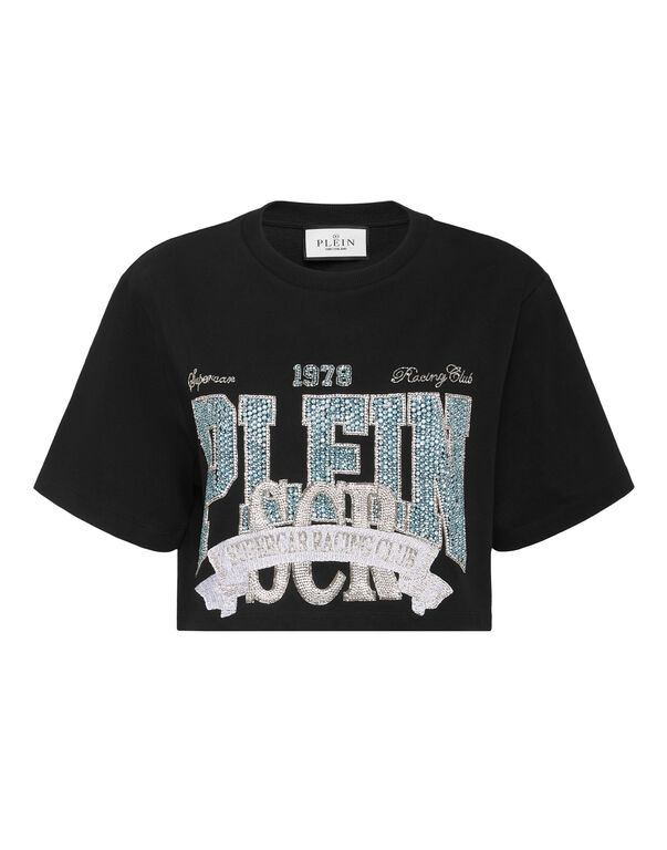 T-shirt Round Neck SS Crop Vintage Print