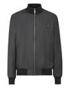 Wool Pinstripe Bomber LS