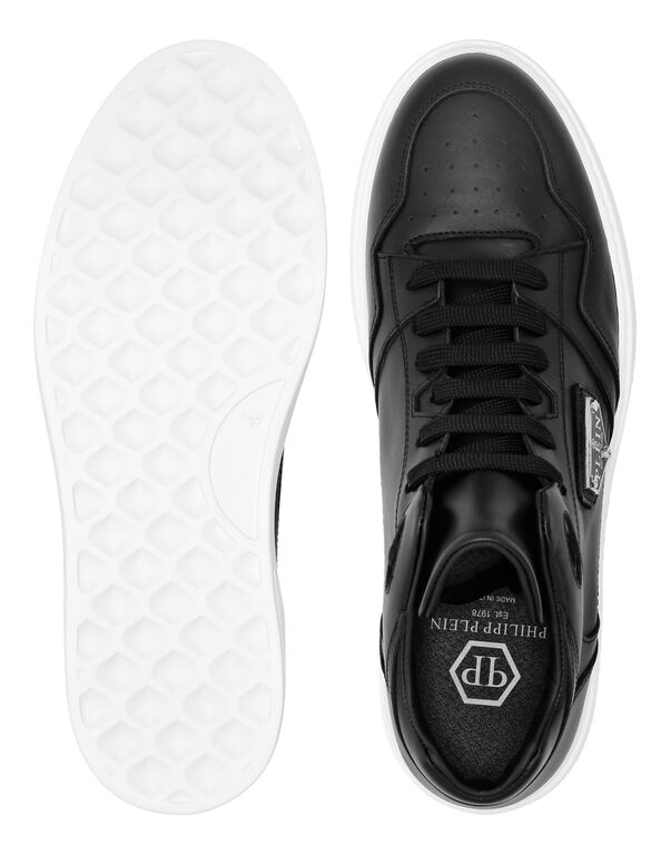 Nappa Leather Mid Top Sneakers