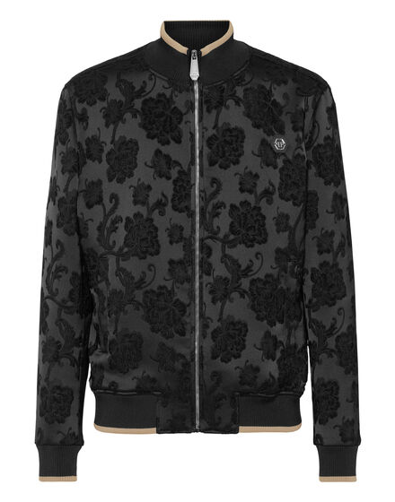 Bomber Jacket Jacquard Flowers