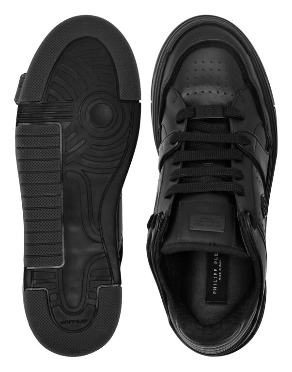 Mix Leather Lo-Top Sneakers Hexagon