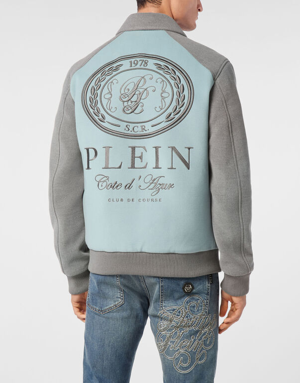Satin Coster Bomber Jacket Contrast