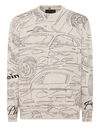 Knitted Pullover Round Neck LS Cars Racing