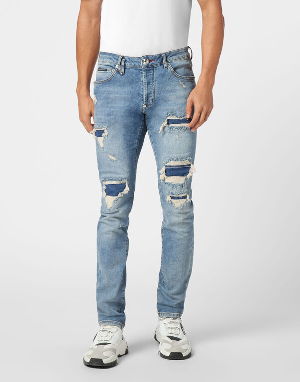 Denim Super Straight Cut Fit Trousers