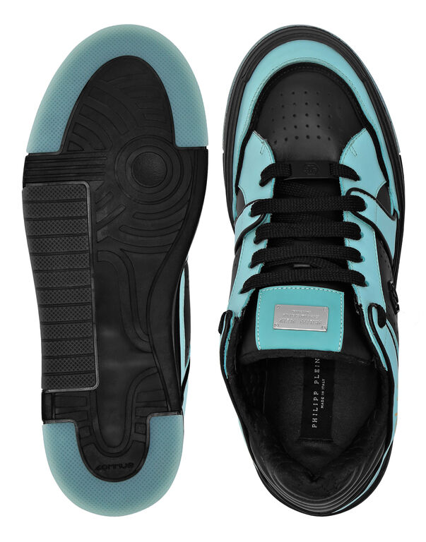 Mix Leather Lo-Top Sneakers Hexagon