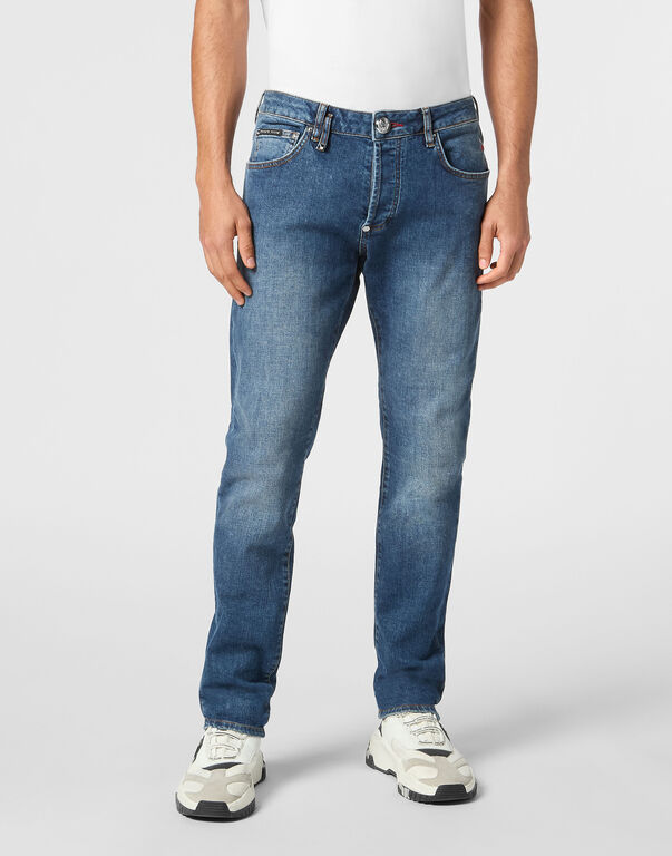 Denim Super Straight Cut Fit Trousers Cars Racing