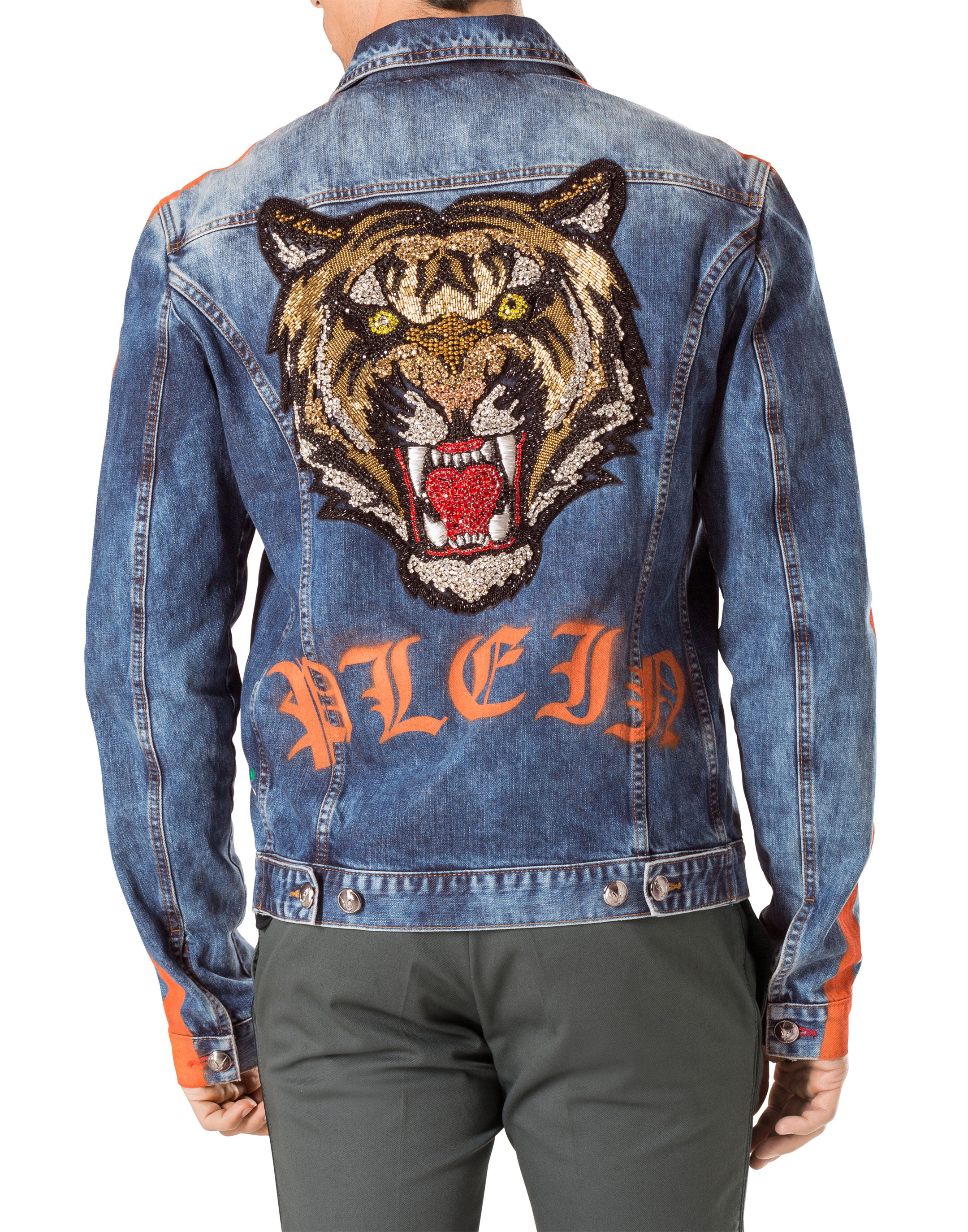 Denim jacket with hotsell lion on back