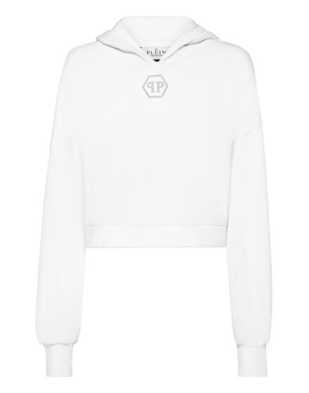 Cropped Hoodie Sweatshirt Crystal Hexagon