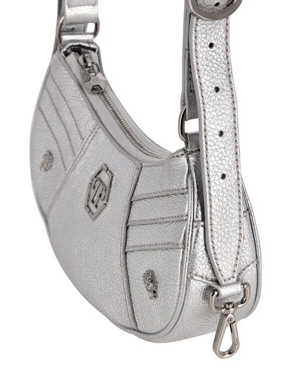 Deer Embossed Shimmer Leather Shoulder Bag