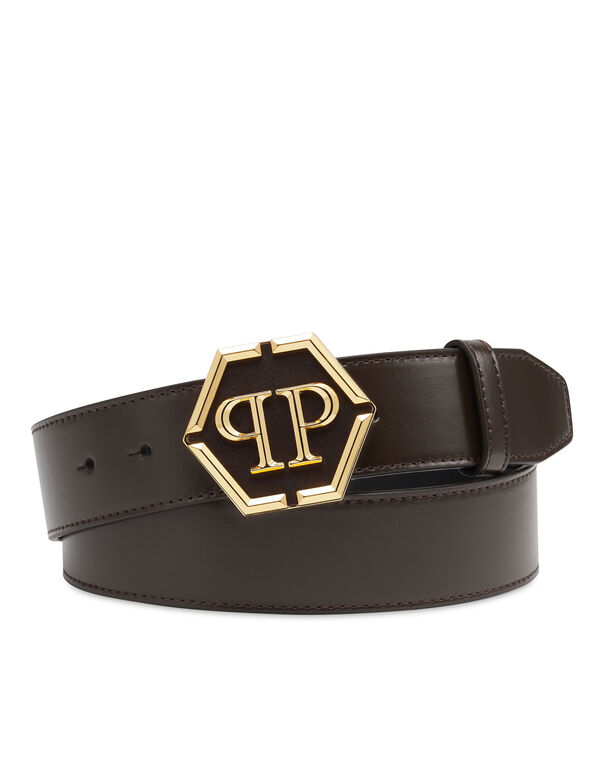 Leather Belt Hexagon