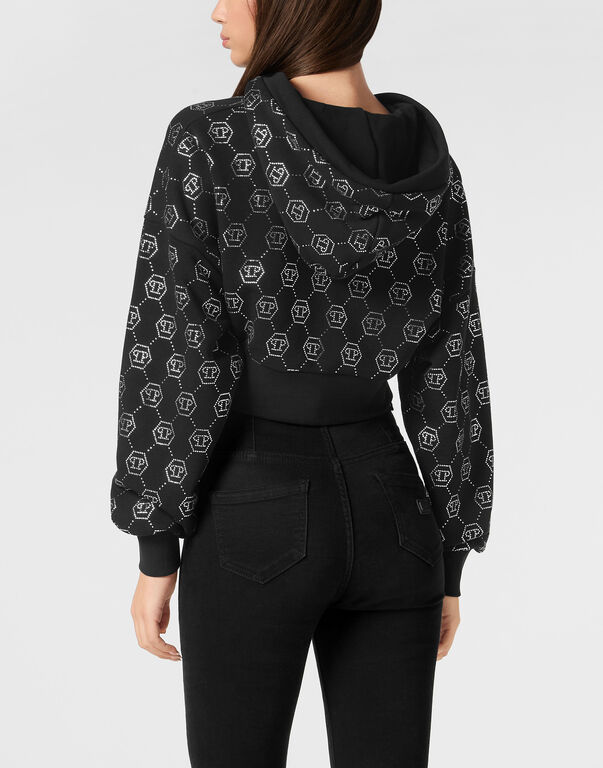 Cropped Hoodie Sweatshirt Monogram