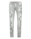 Denim Super Straight Cut Trousers Strass Chains