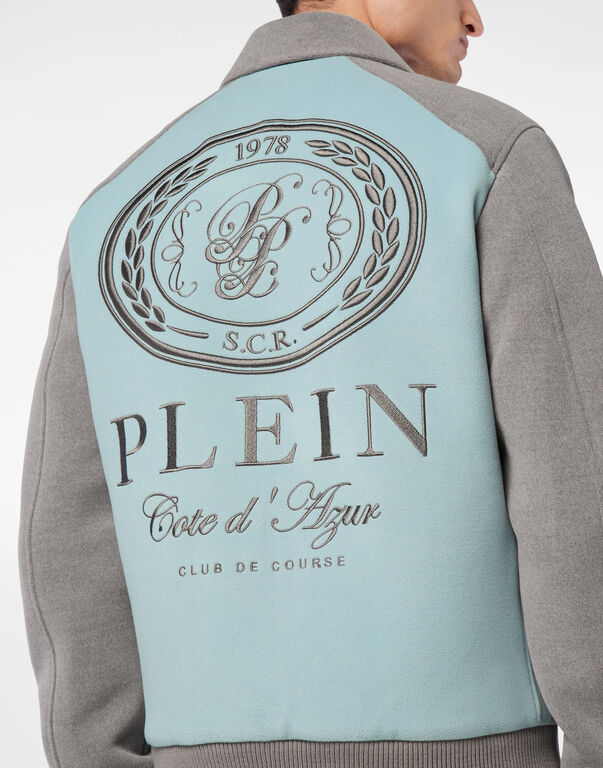 Satin Coster Bomber Jacket Contrast