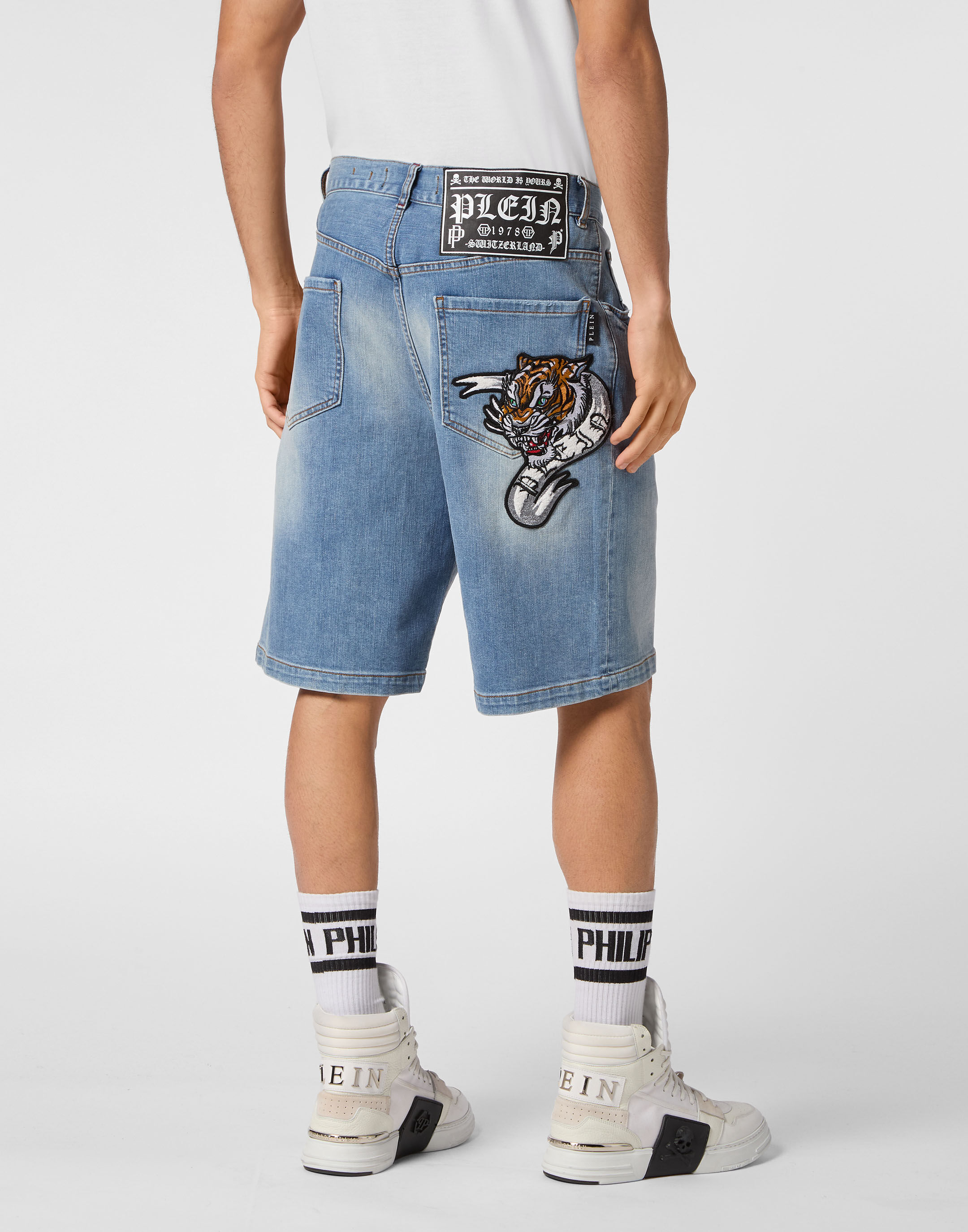 Philipp plein denim shorts 2025