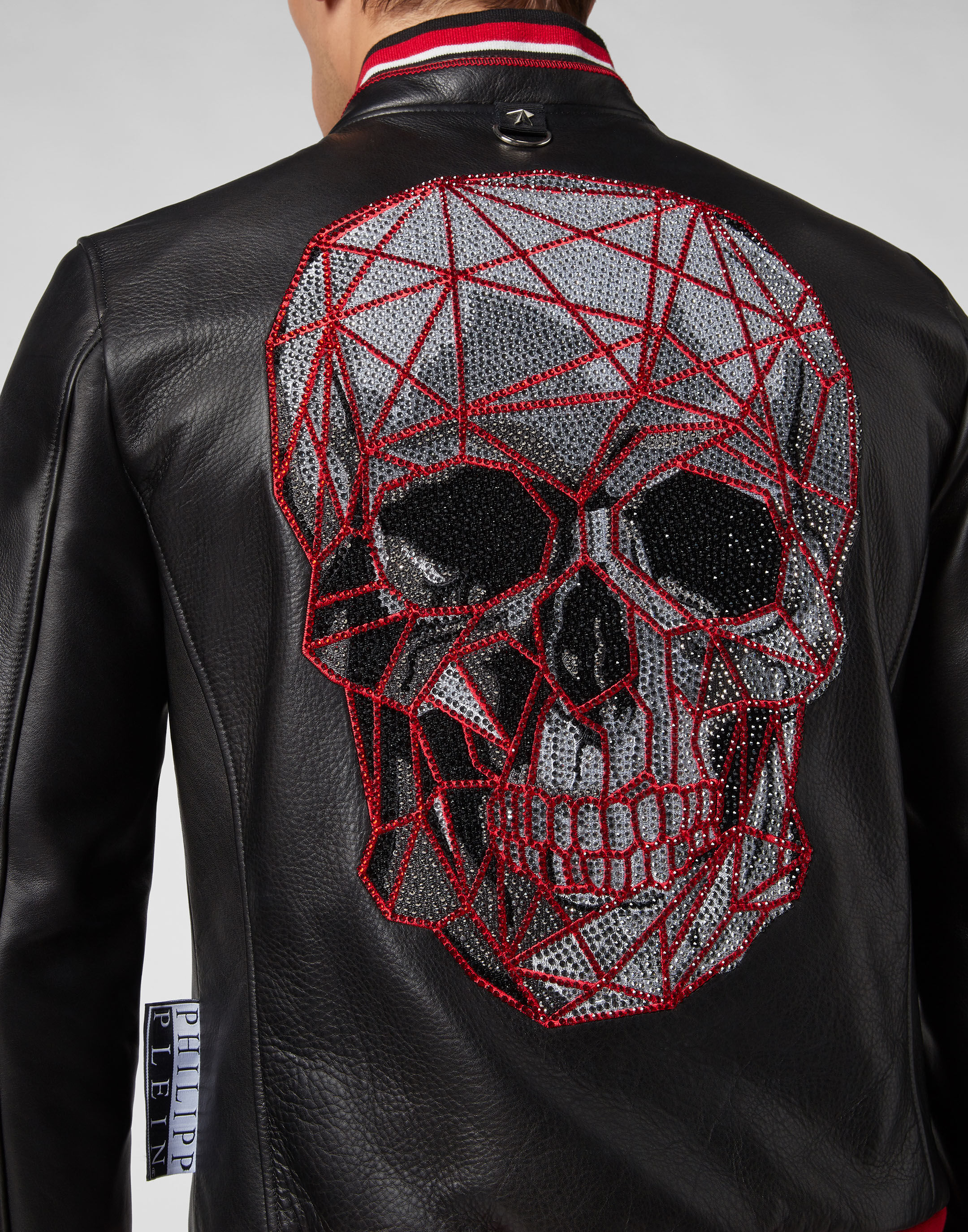 Philipp plein sales leather jacket skull