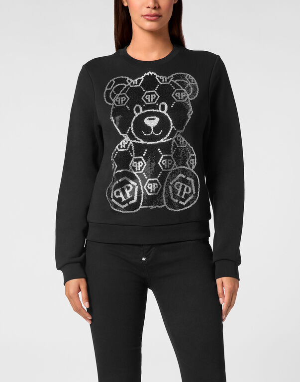 Sweatshirt Long-Sleeve Strass Teddy Bear