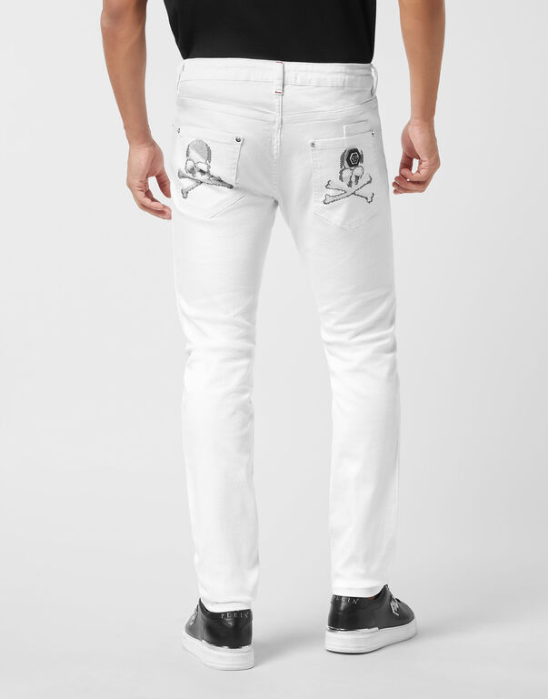 Denim Trousers Super Straight Cut Skulls