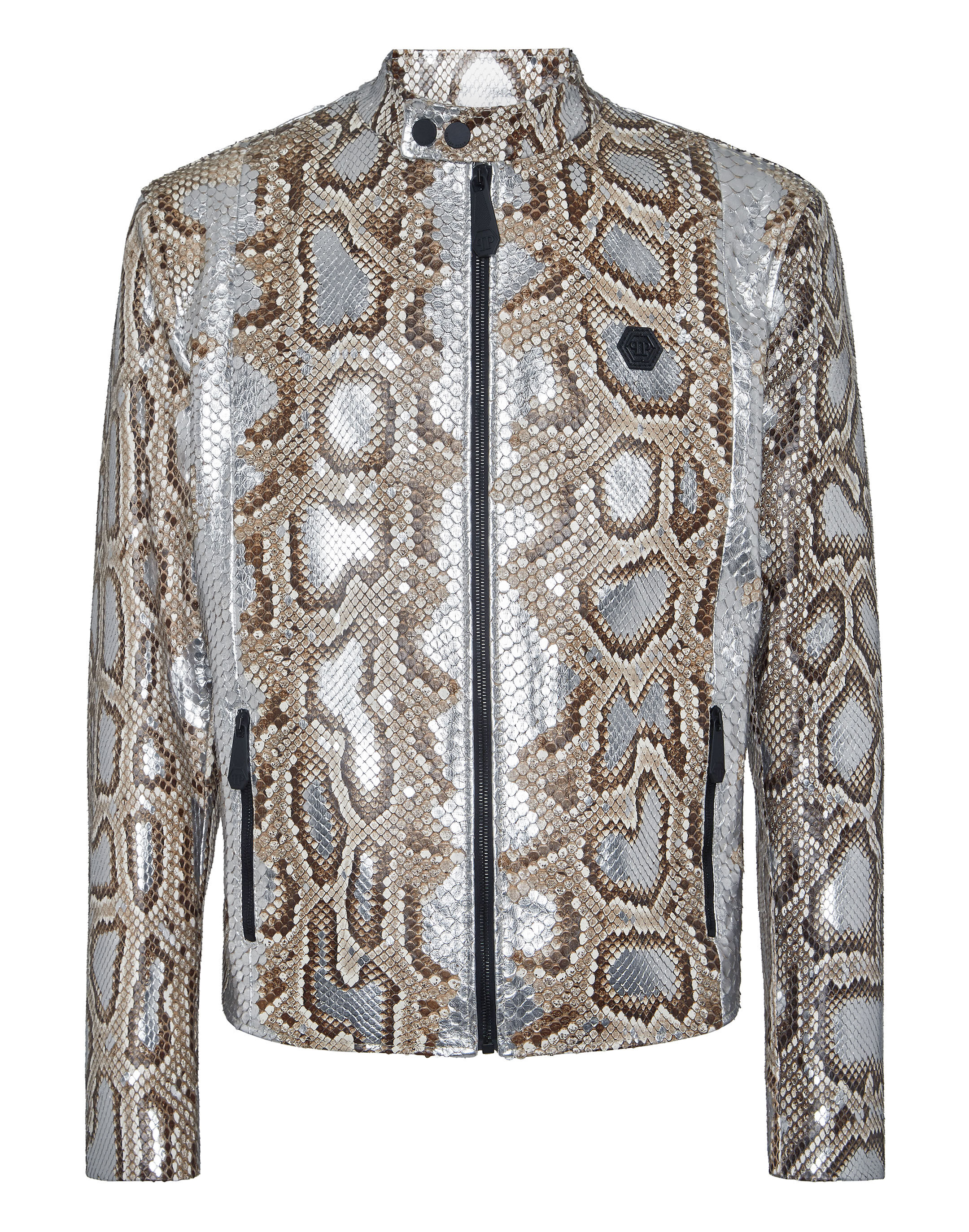Philipp plein leather jacket men store