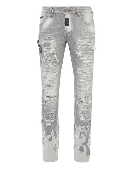 Denim Rock Star Fit Trousers Flame