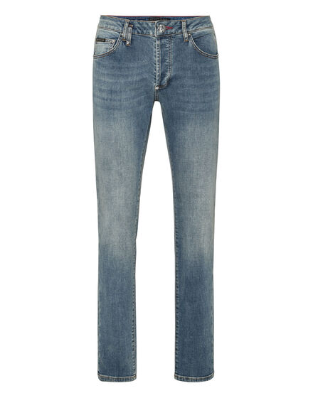 Denim Trousers Super Straight Cut Studs