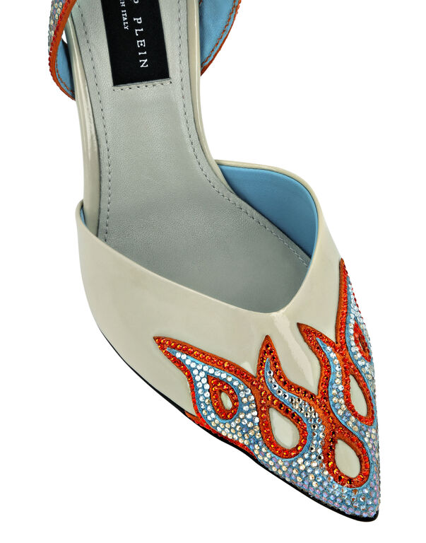 Leather Slingback High Heels 12 Flame