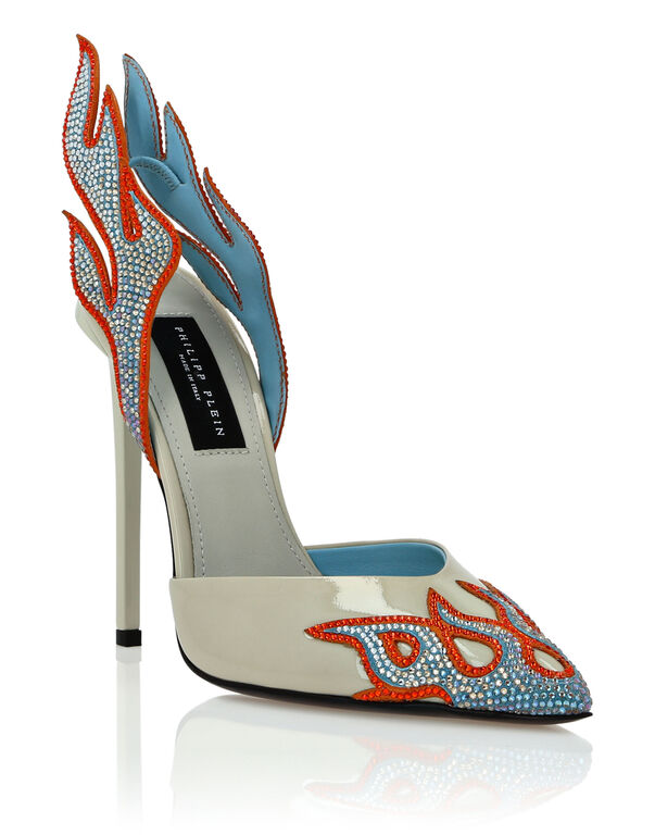 Leather Slingback High Heels 12 Flame