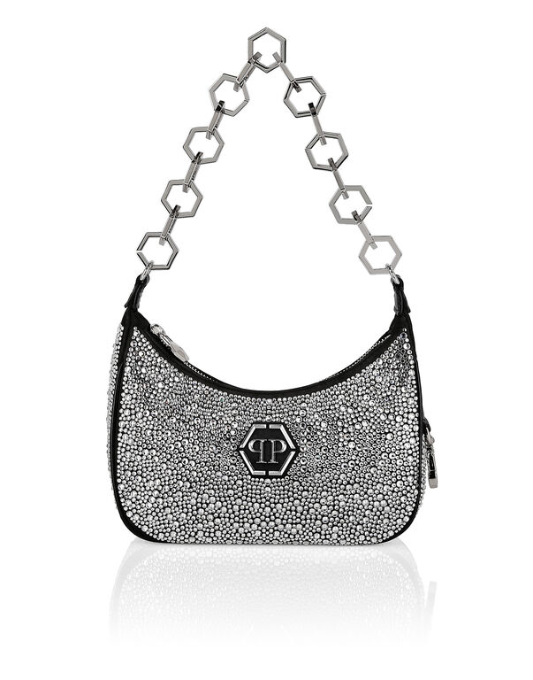 Leather Shoulder Bag Crystal