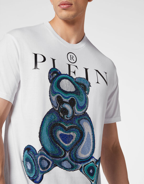 T-shirt Round Neck SS with Crystals Teddy Bear | Philipp Plein