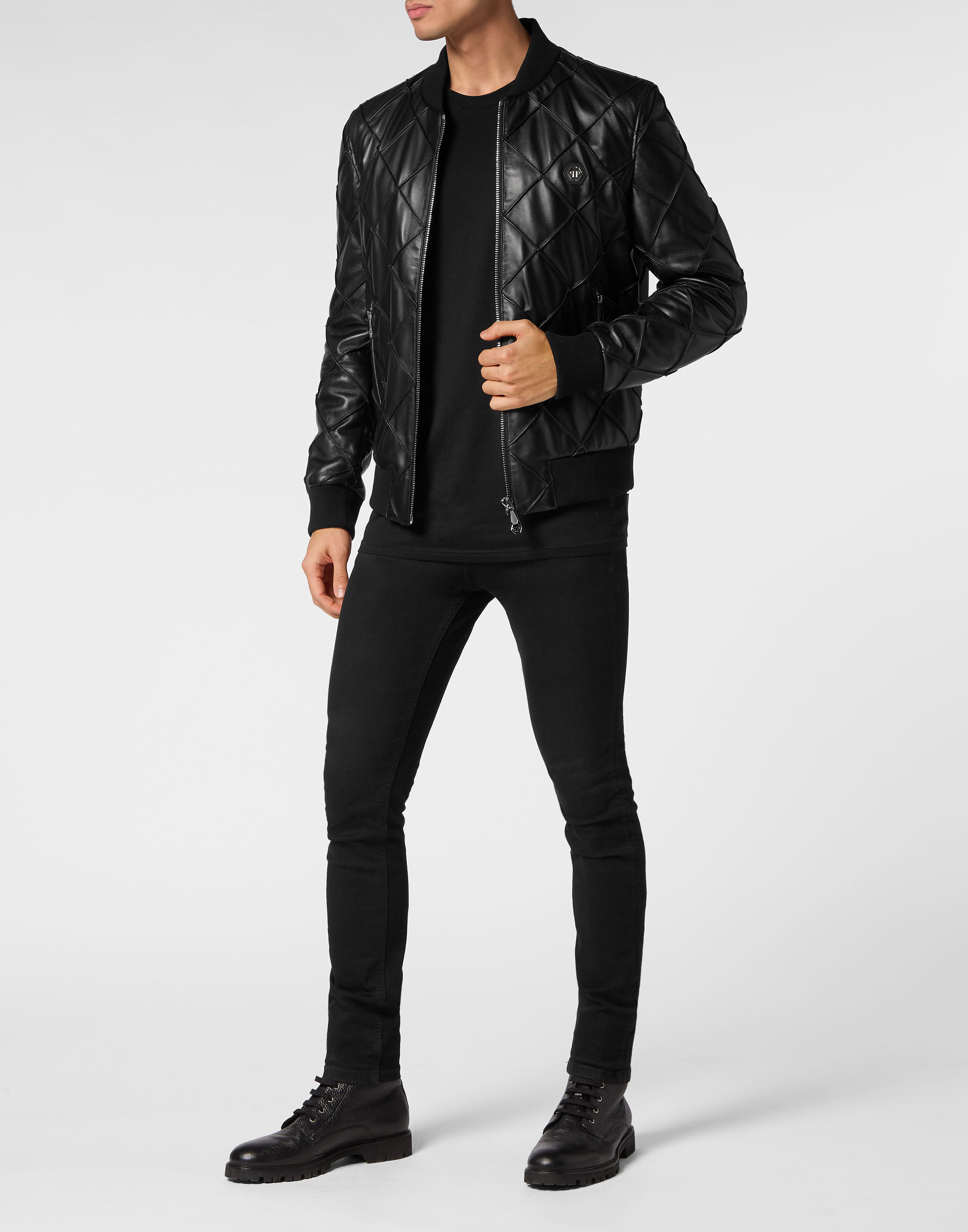 Leather Bomber Jacket Philipp Plein