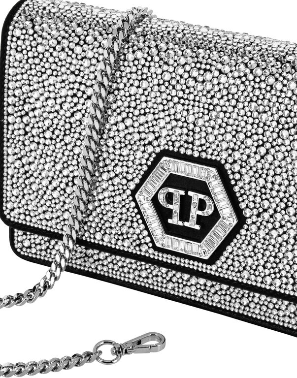 Suede Mini Shoulder Strass Hexagon