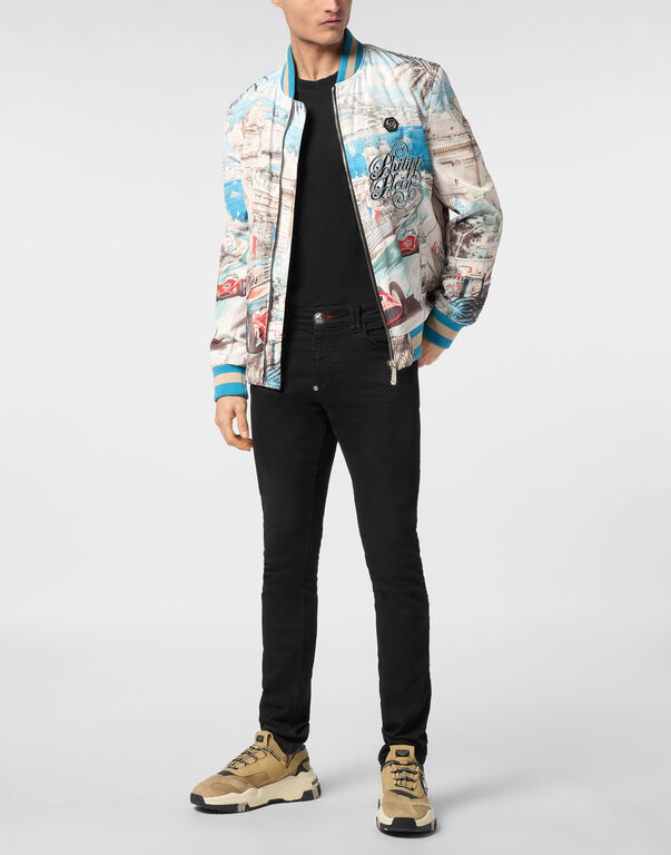 Satin Bomber Jacket Monaco Cote d'Azur