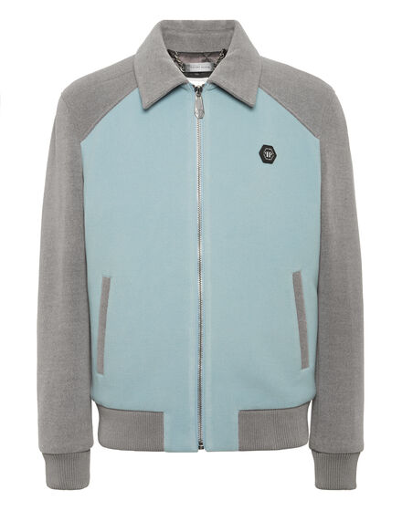 Satin Coster Bomber Jacket Contrast