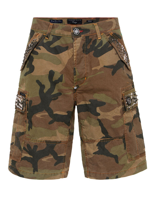 Denim Cargo Shorts Studs