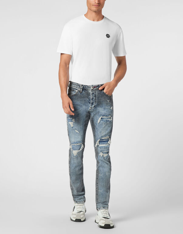 Denim Super Straight Cut Fit Trousers