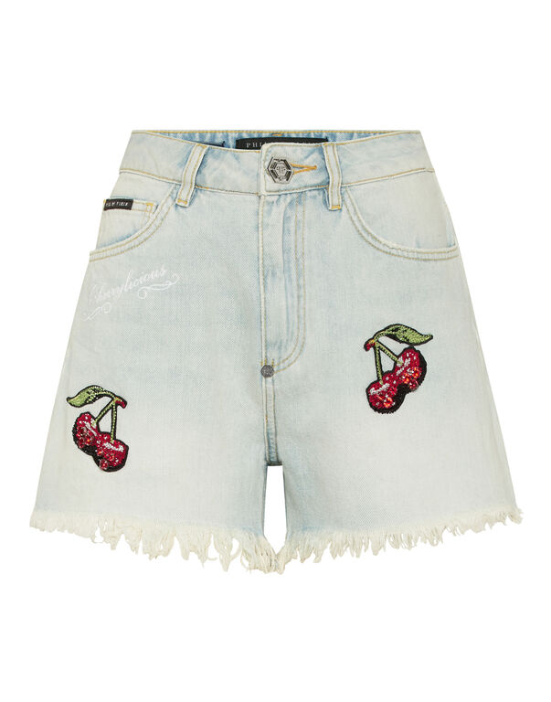 Denim Shorts Cherries