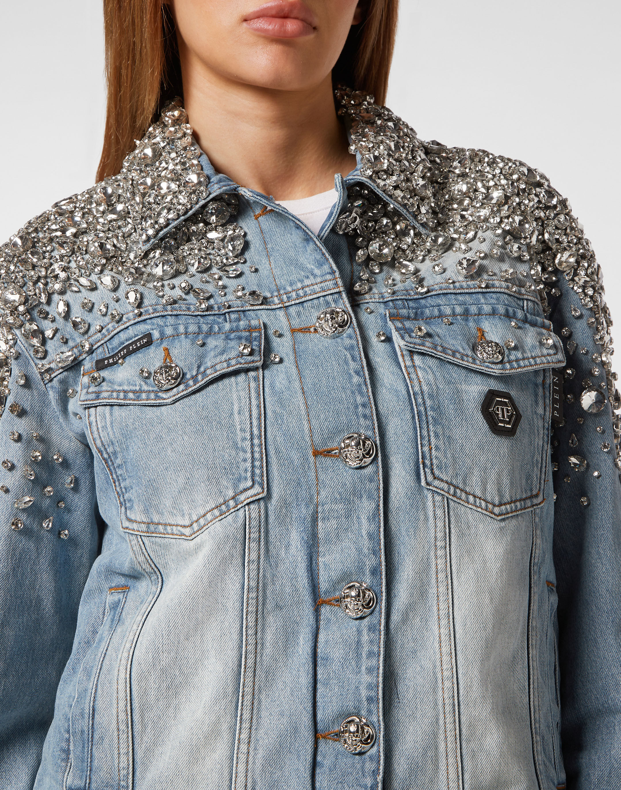 Stone denim jacket womens cheap