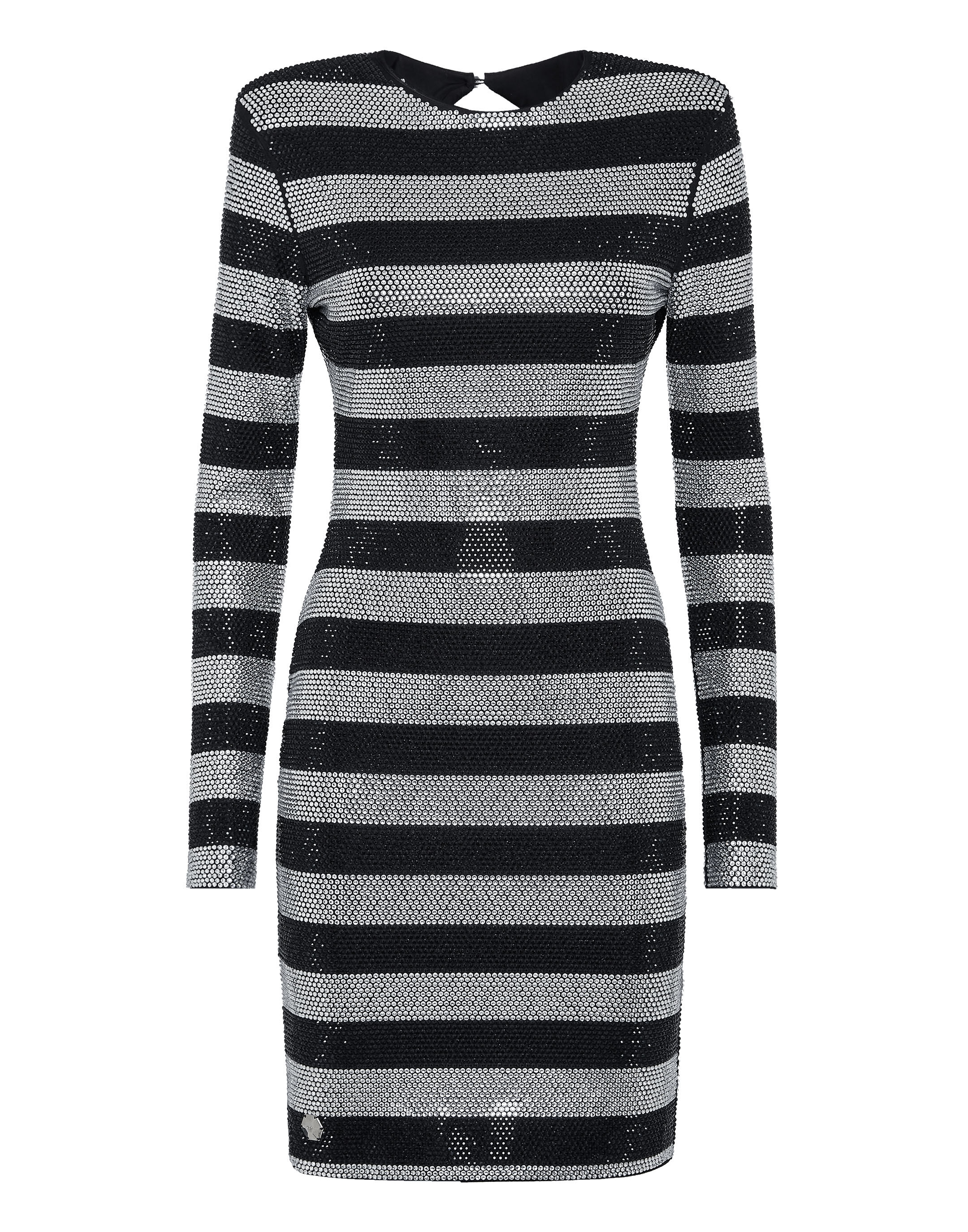 black and grey striped dress