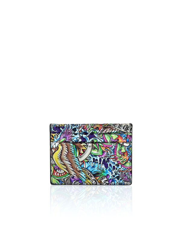 Mirror Leather Credit Cards Holder Tattoo