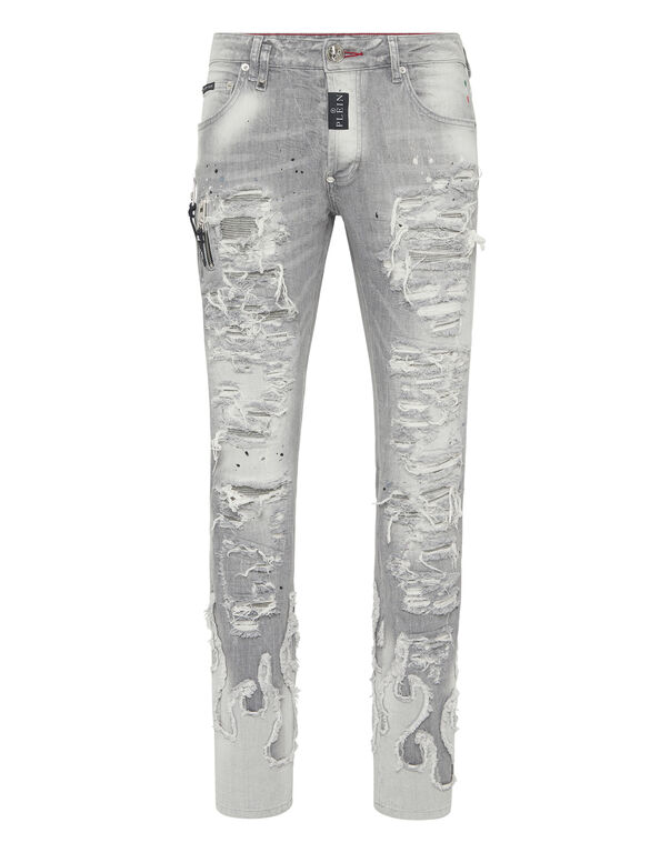 Denim Rock Star Fit Trousers Flame