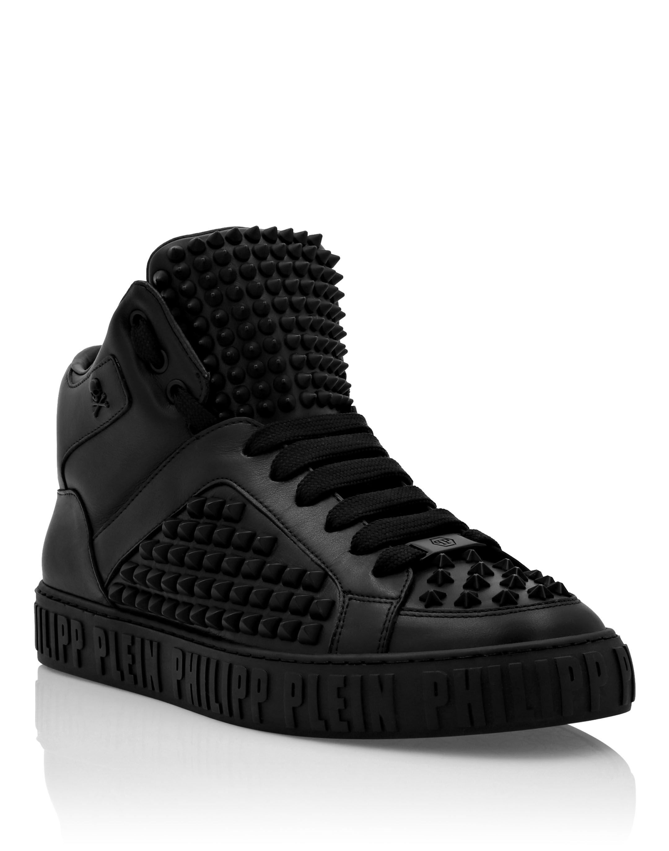 Leather Mid Top Sneakers Philipp Plein