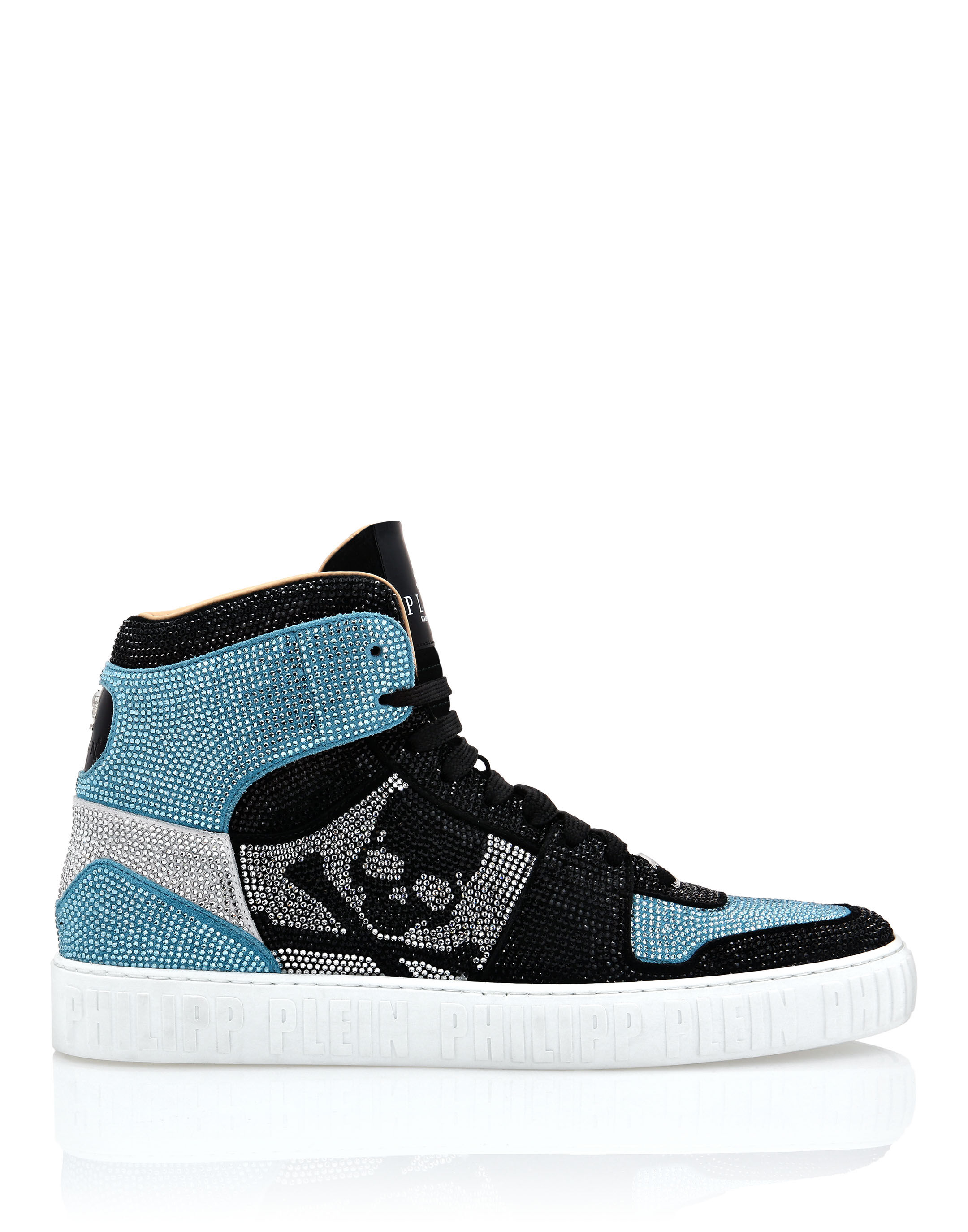 HI TOP SNEAKERS NOTORIOUS CRYSTAL SKULL with Crystals Philipp Plein