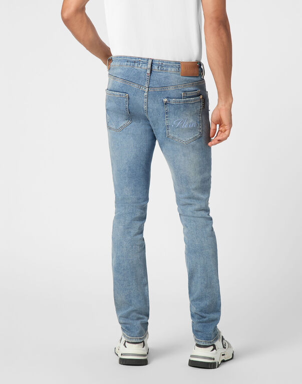Denim Super Straight Cut Fit Trousers
